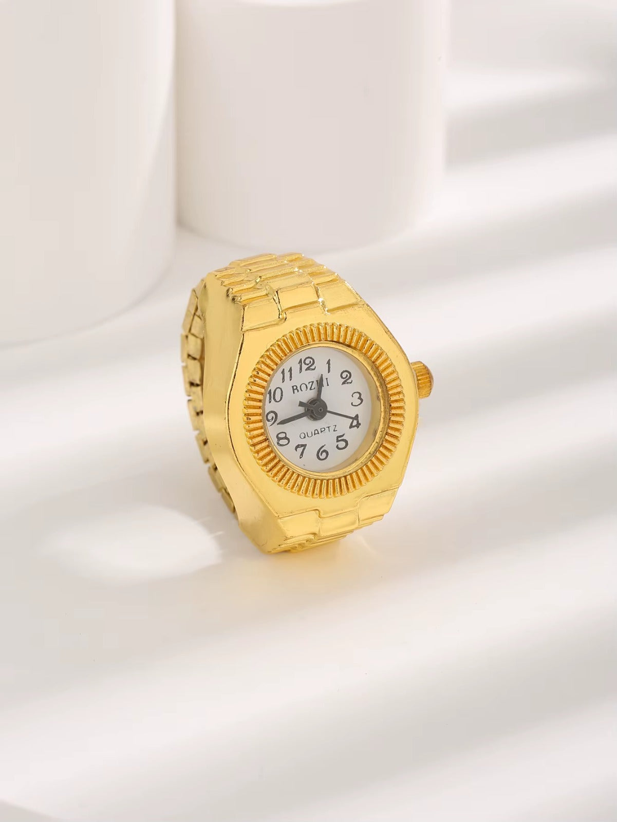 bague montre femme moderne or ajustable