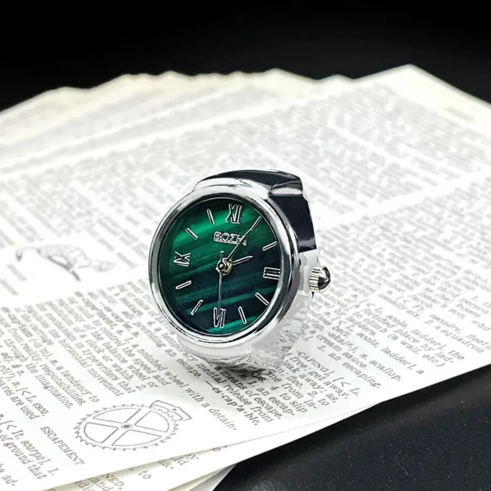 Bague montre femme vintage argentée