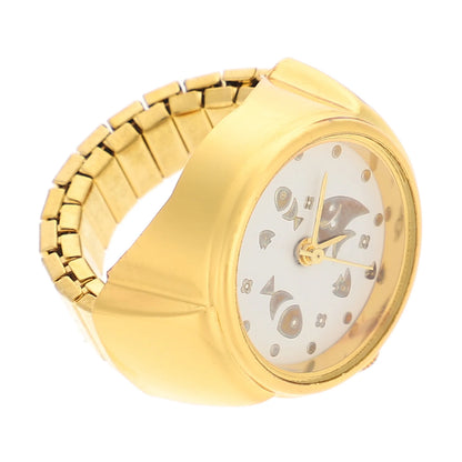 bague montre femme moderne or ajustable acier motif poisson