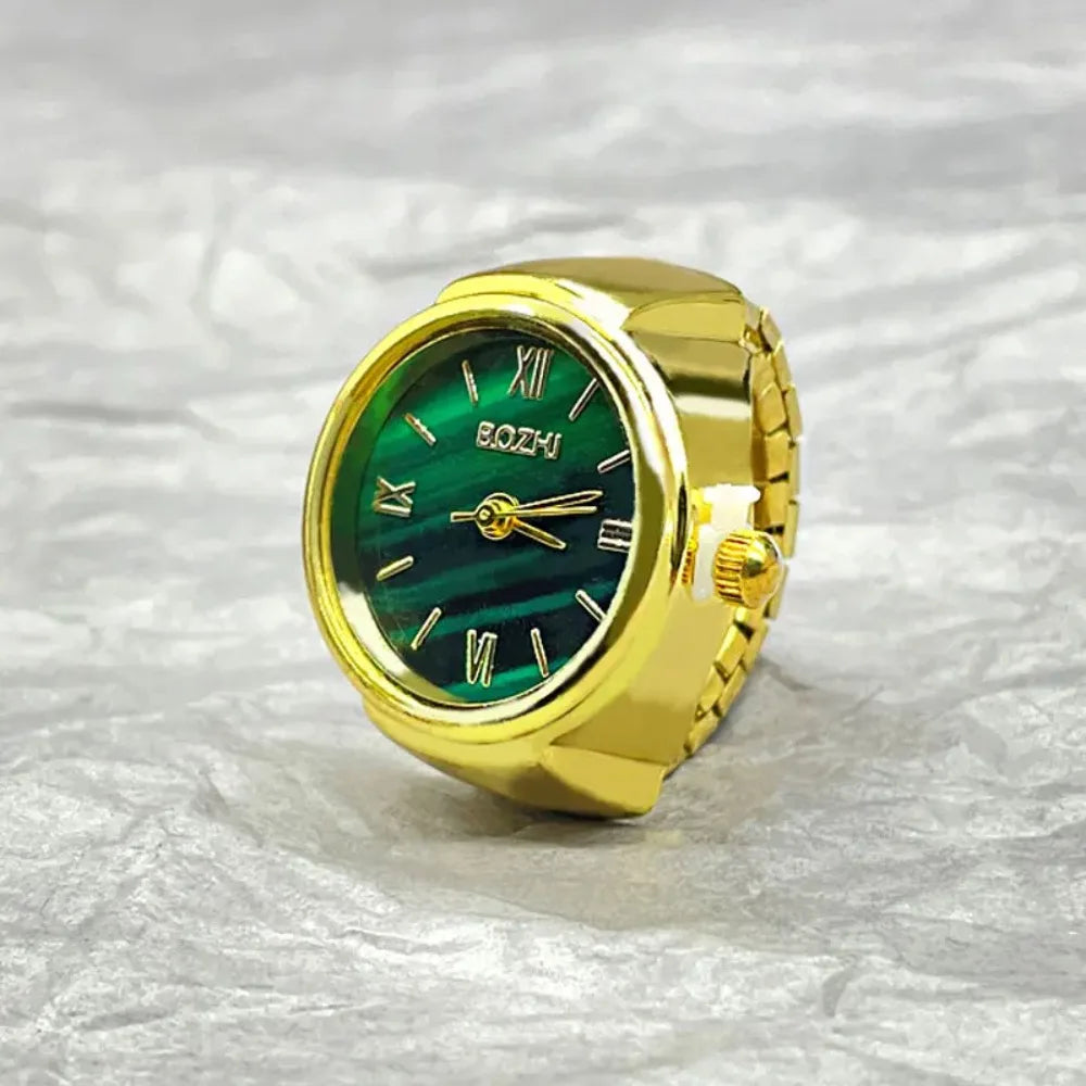 Bague montre femme vintage dorée