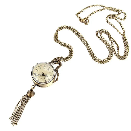 collier montre femme bronze sautoir vintage