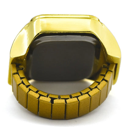 bague montre vintage femme ajustable or chiffres romains luxe acier posé