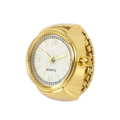 bague montre femme vintage ajustable acier or chiffres romains
