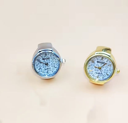 2 bagues montre femme argent et doré vintage