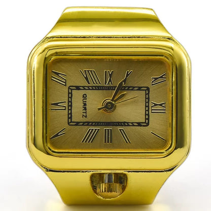bague montre vintage femme ajustable or chiffres romains luxe