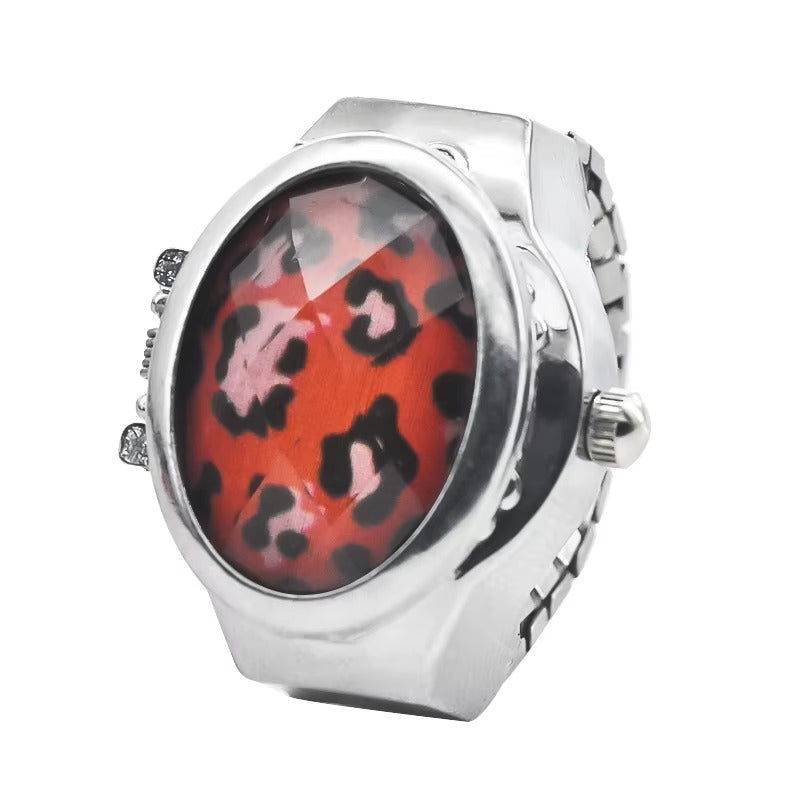Bague montre femme à clapet acier inoxydable ajustable