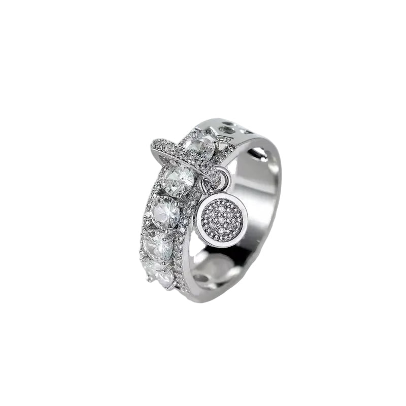 Bague femme vintage royale argentée