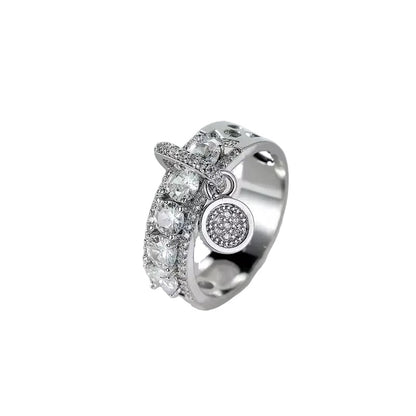 Bague femme vintage royale argentée
